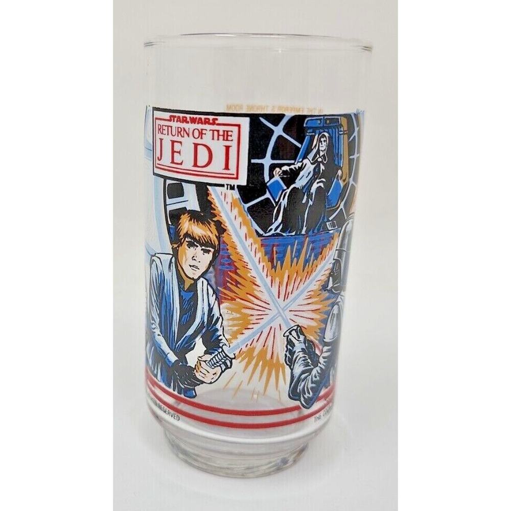 1983 Star Wars Return of the Jedi Burger King Glass Luke Skywalker Emperor U301
